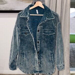 Zenana Outfitters Teal Corduroy Jacket